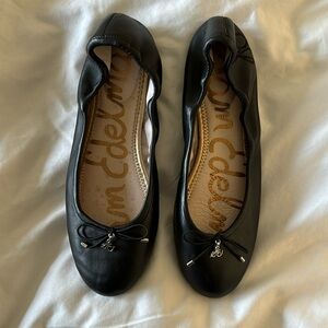 Sam Edelman Felicia Black Leather Ballet Flats Size 9.5